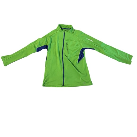 Salomon Full Zip Long Sleeve Light Fleece Green Jacket Actitherm Gorpcore Large - Picture 1 of 12